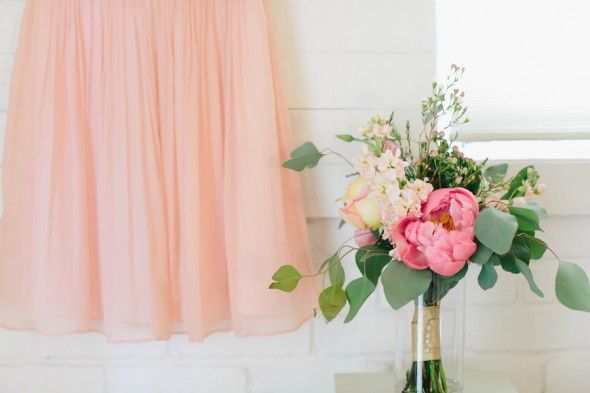 Bridesmaid Dress and Bouquet