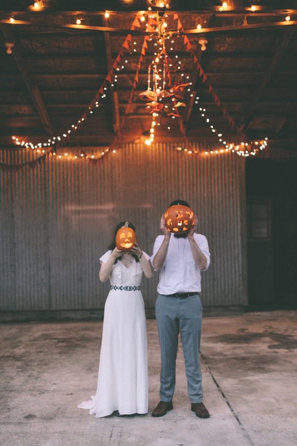 Rustic Fall Wedding With Pumpkins 