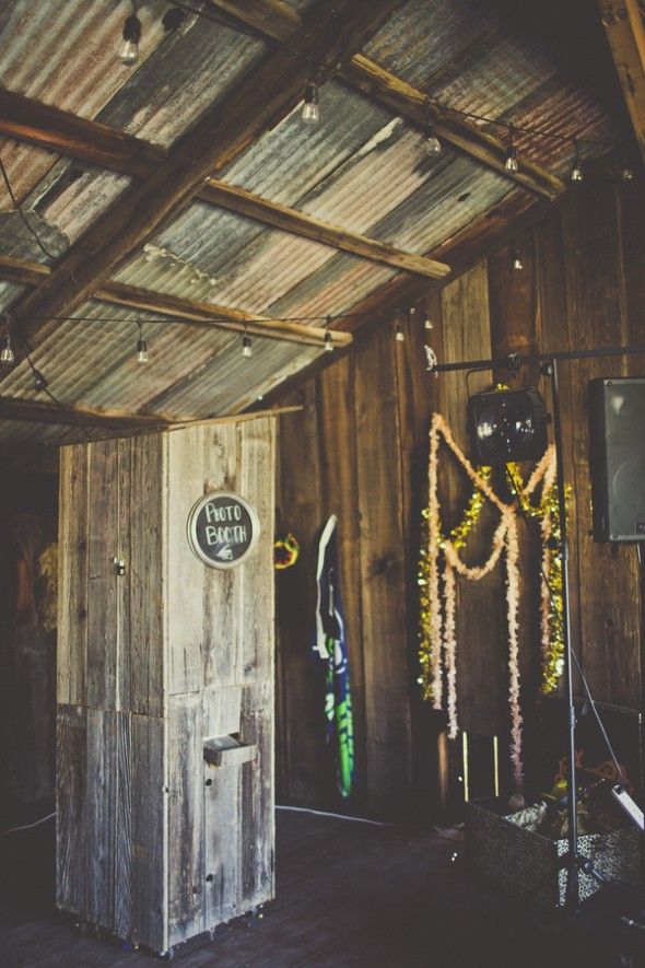 Rustic Wooden Photo Booth for Wedding Receptions