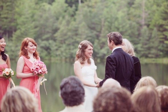 Vermont Wedding Outdoor Wedding Exchanging Vows