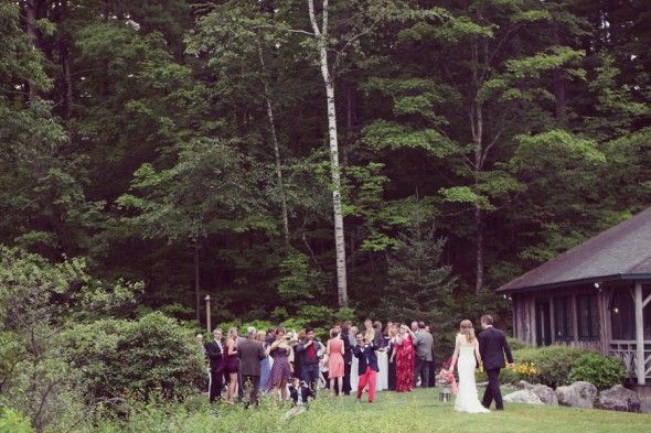 Guests Arrive for the Rustic Country Wedding Reception