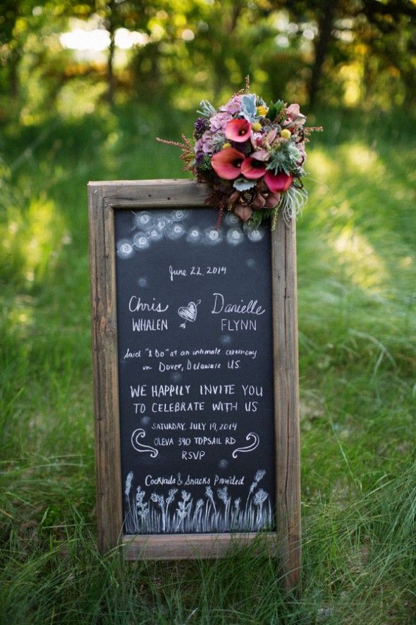 Rustic Chalkboard For Wedding