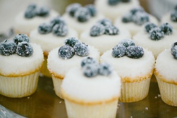Blueberry and Sugar Cupcake Wedding Dessert