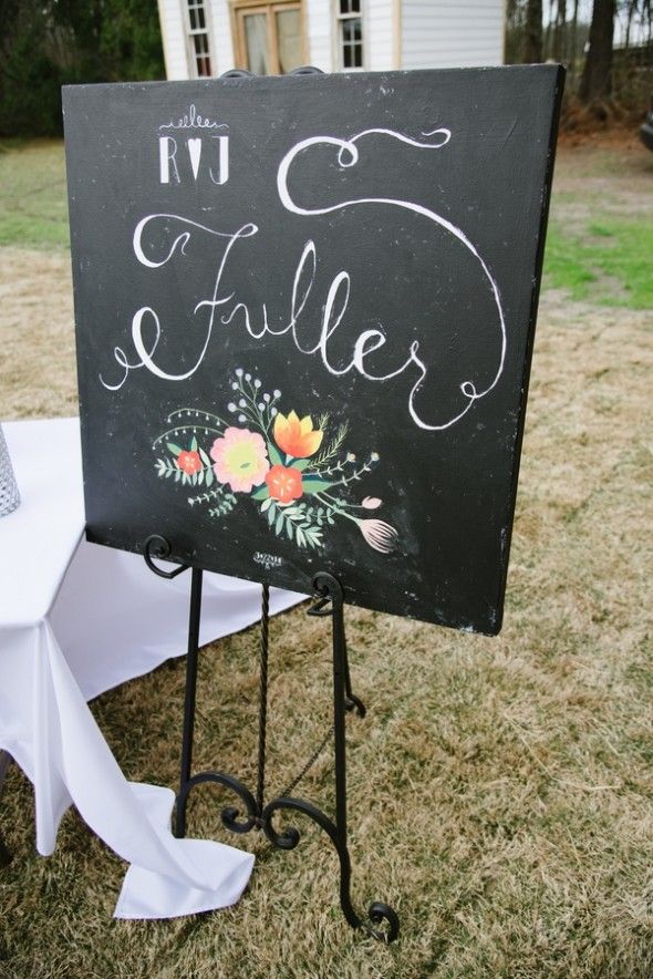 Chalkboard Sign at Wedding