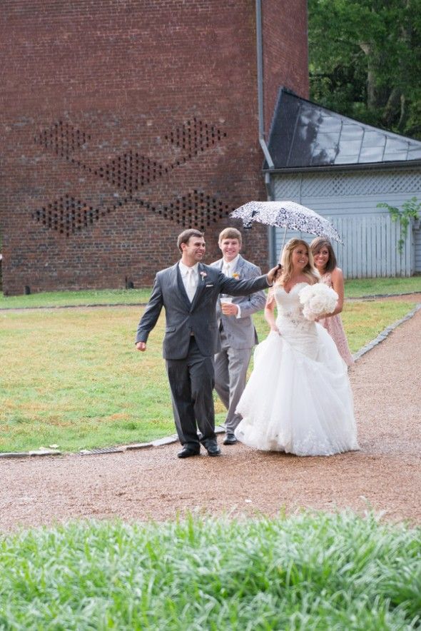 Southern Wedding Rainy Walk