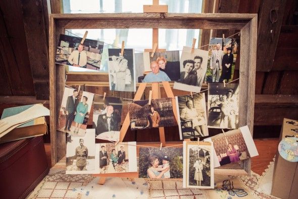 Country Wedding Family Picture Display