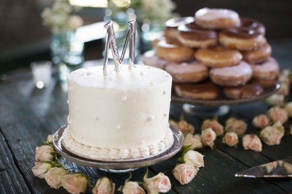 Southern Wedding Reception Cake and Donuts