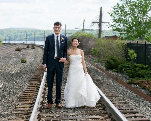 Hudson River Wedding Bride and Groom