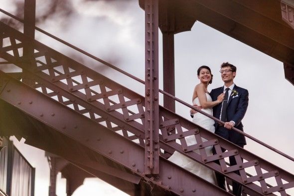 Hudson River Wedding Bride + Groom
