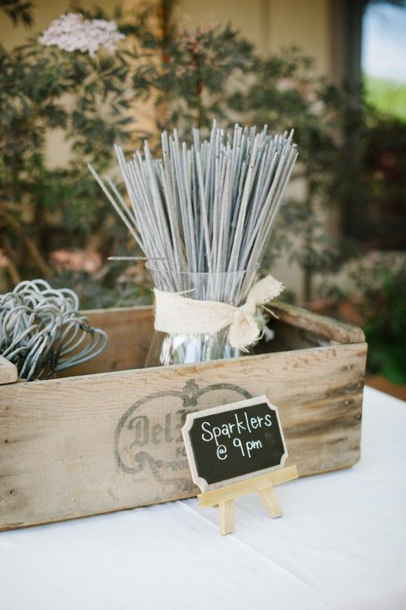 Country Wedding Sparklers Table