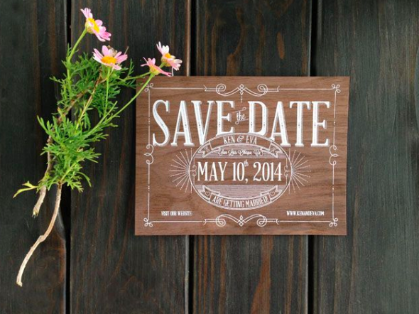 Wood Style Save The Date