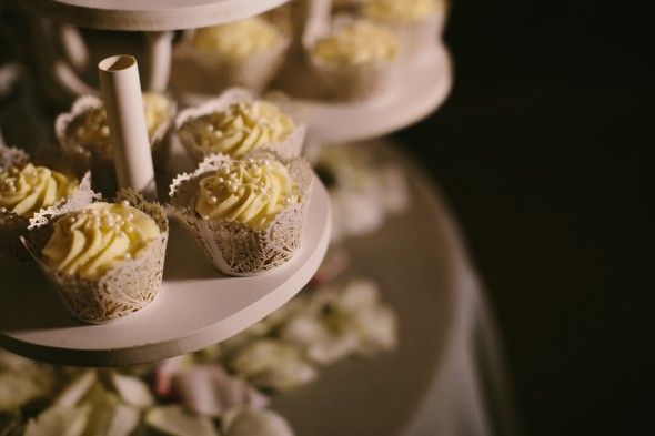 Chandelier Serves as Wedding Cupcake Holder