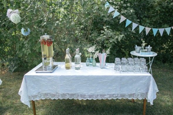 Swedish Countryside Wedding Reception Drinks