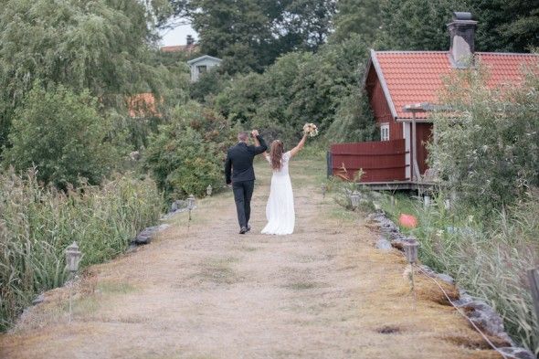 Swedish Countryside Wedding Bride and Groom