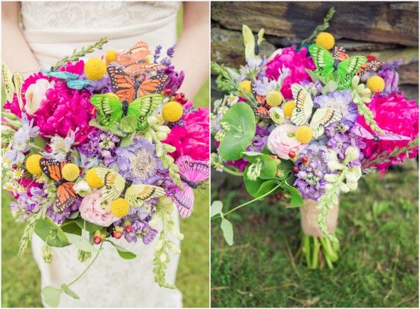 Amazing Wedding Bouquet of Flowers and Butterflies