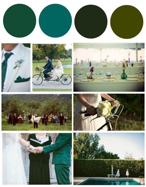 Зеленая тема для осенней свадьбы