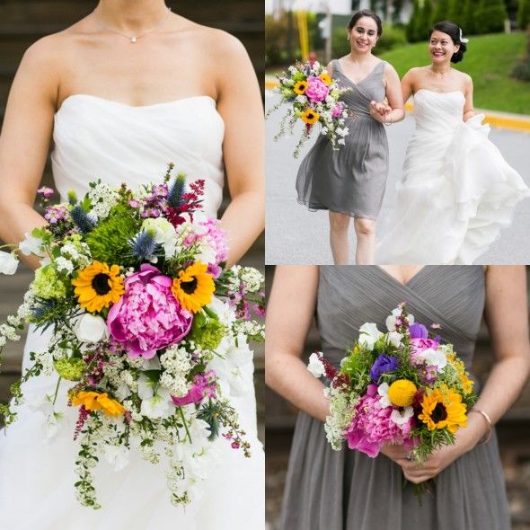 New York Bride and Bridesmaids Bouquets