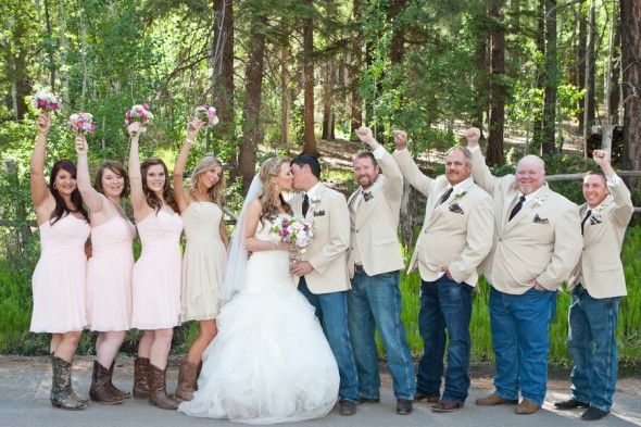The Wedding Party of a Rustic Lodge Wedding