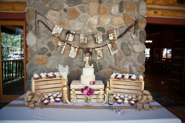 Dessert and Cake Table at a Rustic Wedding