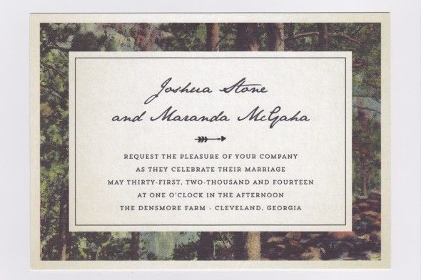 Rustic Wedding Invitation with Arrow