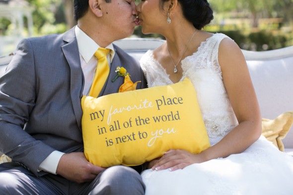 My Favorite Place Pillow and Bride + Groomv