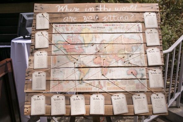 Map of the World Wedding Table Numbers