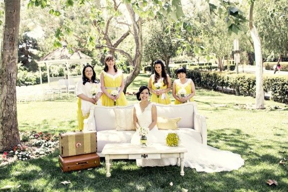 Bridal Party in Yellow and White
