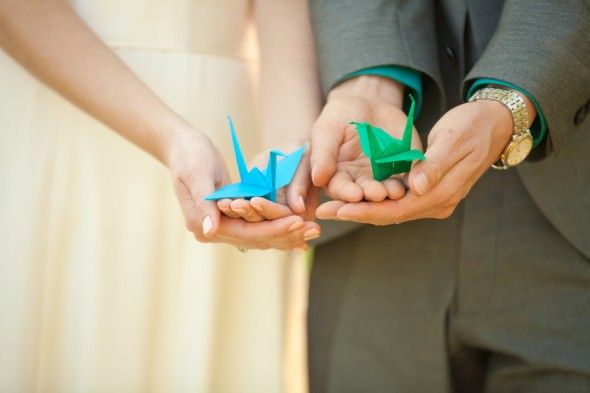 Origami Cranes for a Rustic Wedding