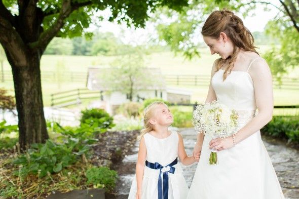 Country Wedding Bride + Flower Girl