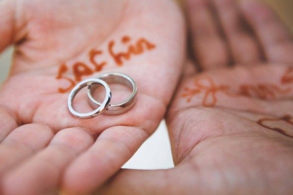 Wedding Couple Wrote Their Names on the Palm of Their Hands