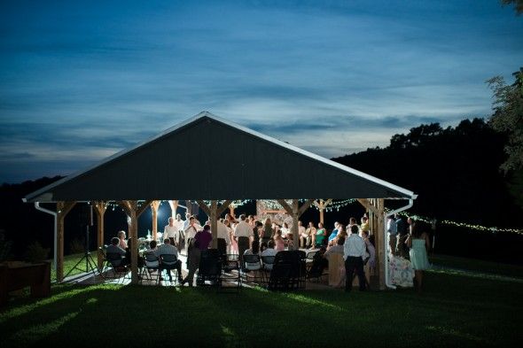 Country Wedding Outdoor Reception Dancing Under the Night Sky