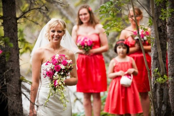 Woodland Rustic Wedding Bride and Bridesmaids