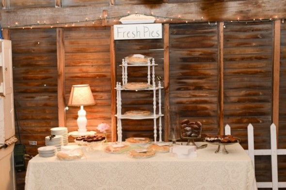 Rustic Country Wedding Pie Table