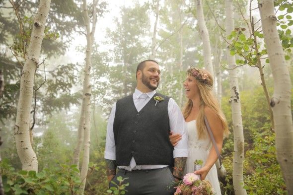 Bride + Groom Rustic Wedding in Utah Mountains