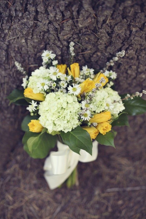 Yellow & White Wedding Bouquet