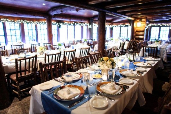 Utah Lodge Wedding Reception Tables and Decor