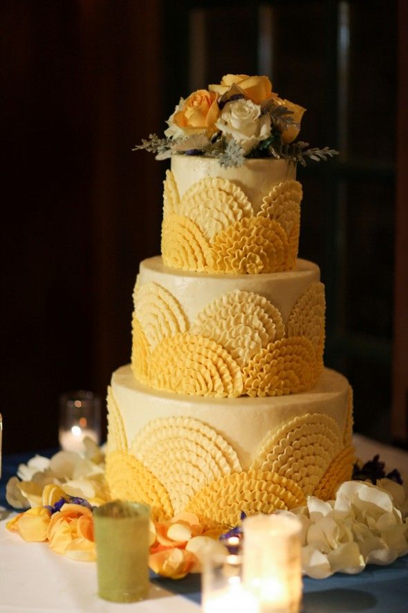 Yellow and Gold Wedding Cake