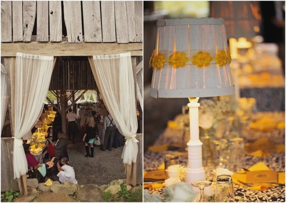 Wedding Barn Decor with Bushel Barrel Lamp Shade