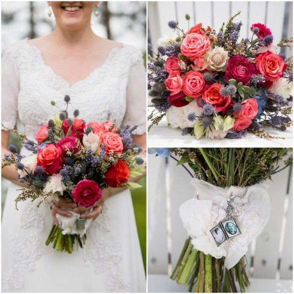 Country Wedding Bouquet with Locket