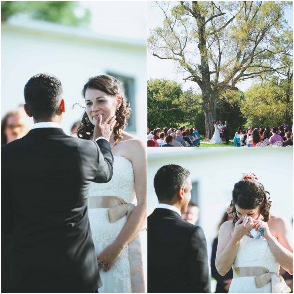 Outdoor Country Wedding Ceremony Exchanging Vows