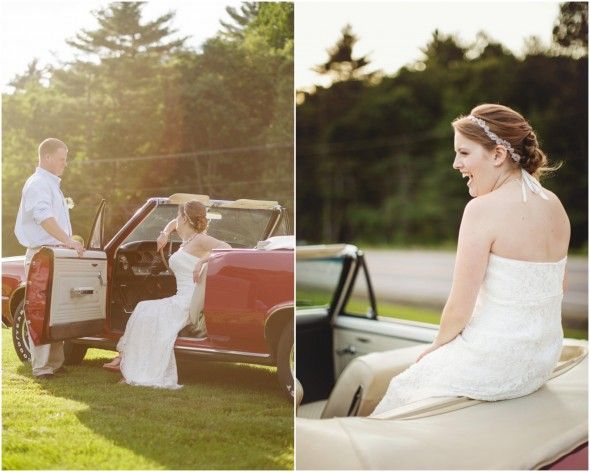 A Red Convertible as the Wedding Car