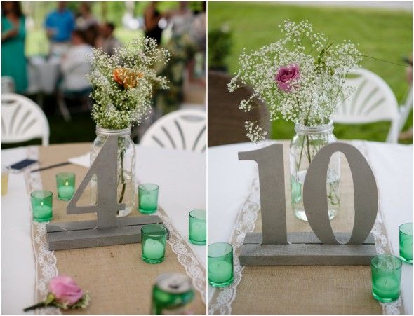 Country Wedding Silver Table Numbers