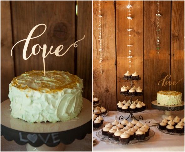 Wedding Cake with Love Cake Topper