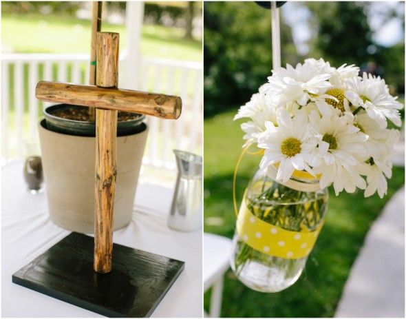 Simple Woodem Cross for Outdoor Wedding Ceremony