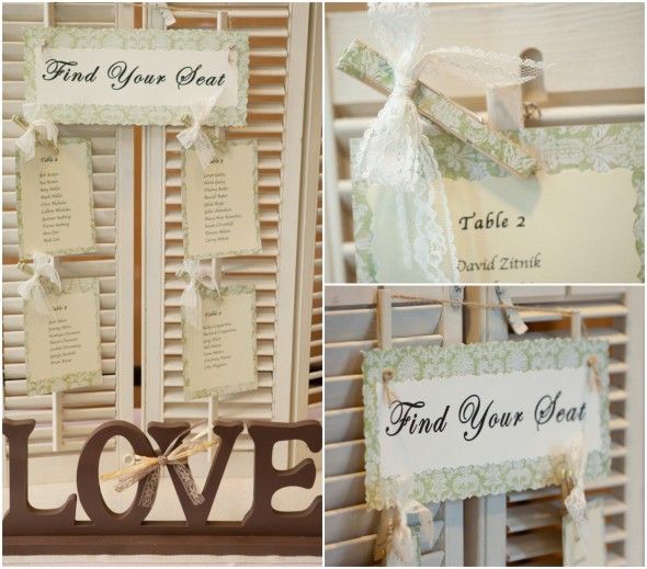 Wedding Place Cards on Shutters