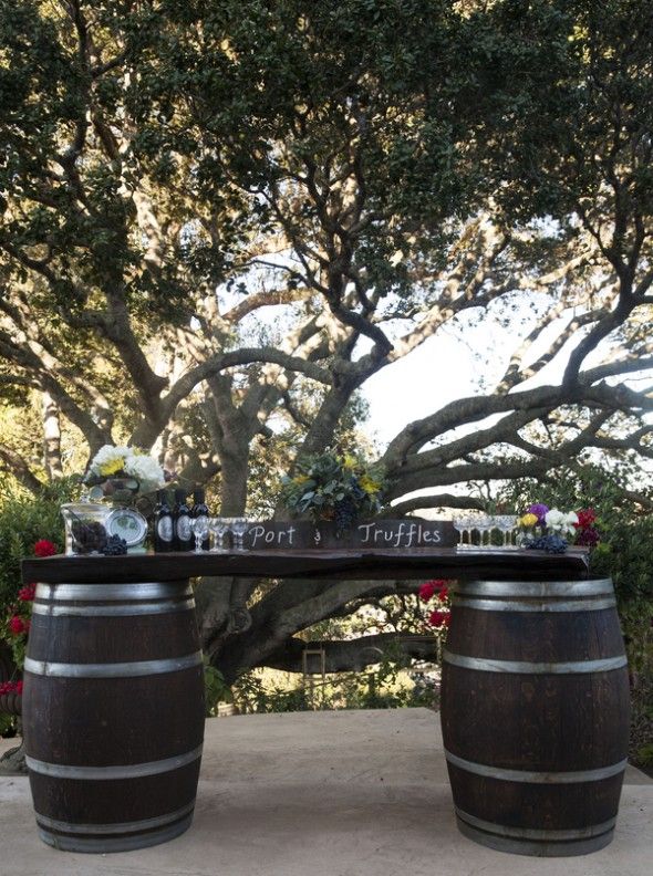 Wine Barrels At Wedding