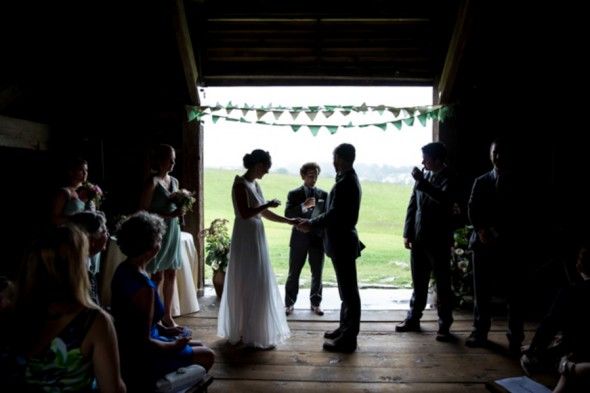 Wedding Ceremony In Barn