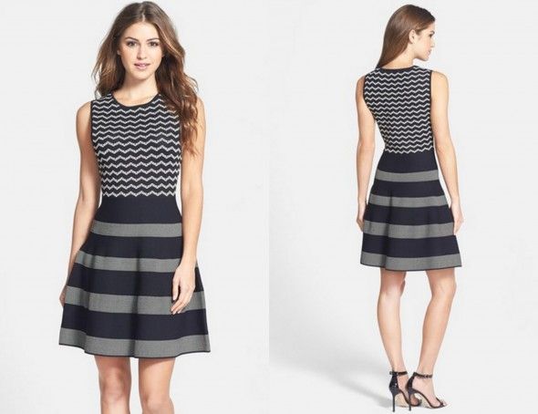 Striped Holiday Party Dress