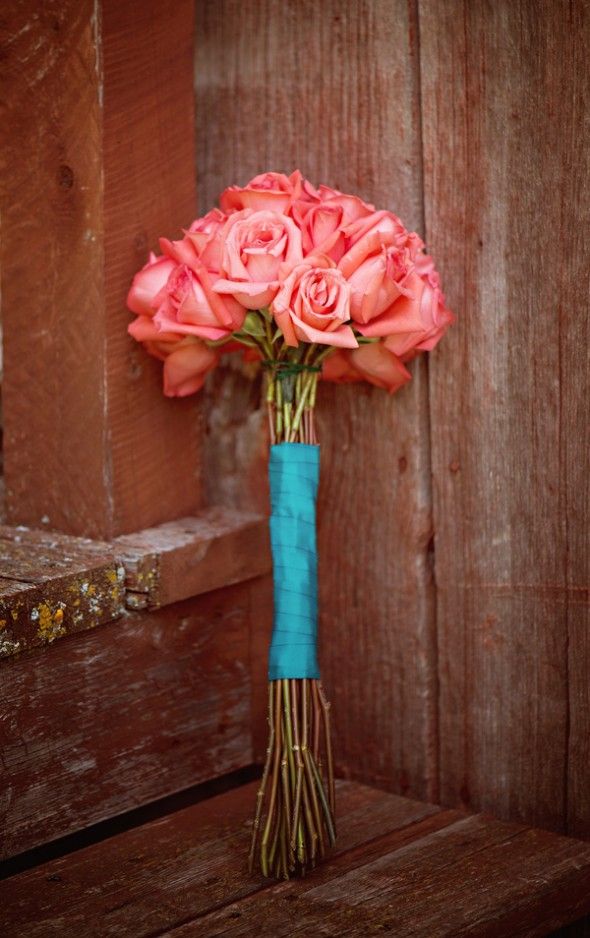Long Stem Roses Wedding Bouquet