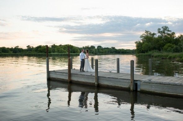 Lakeside Wedding Bride + Groom